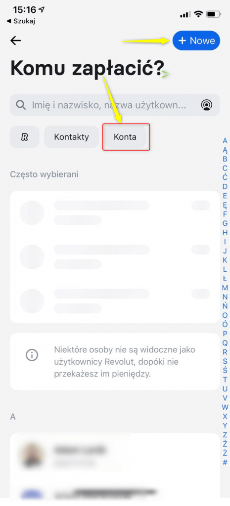 dodanie konta na Revolut