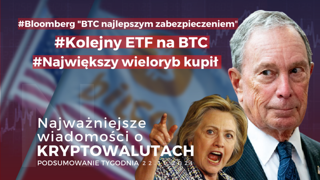 Witamy w kolejnym przeglądzie newsów a w nim - nowe zakupy jednego z największych "wielorybów", fundusz powierniczy w Kanadzie - oczywiście w BTC, kolejny ETF na BTC i parę słów od Bloomberga odnośnie najlepszego zabezpieczenia przed inflacją.