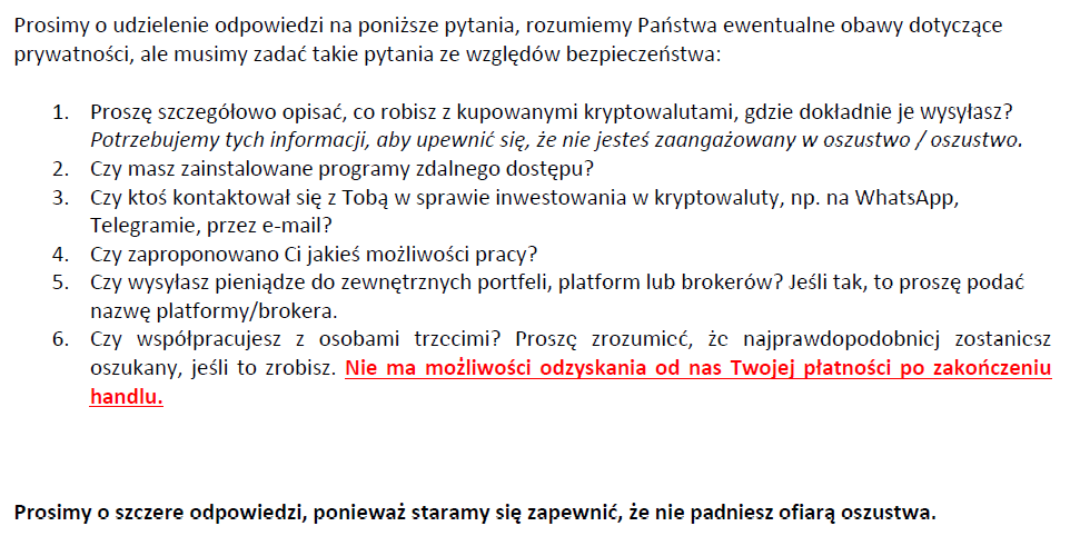 W przypadku transakcji P2P zawsze podkreślam konieczność zachowania ostrożności i stosowania środków prewencyjnych. Pomaga to znacznie zmniejszyć ryzyko uczestniczenia w nielegalnych transakcjach. Istotne jest nie tylko to, czy Twój kontrahent posiada środki pochodzące z nielegalnych źródeł, ale także czy może być stroną pokrzywdzoną.
