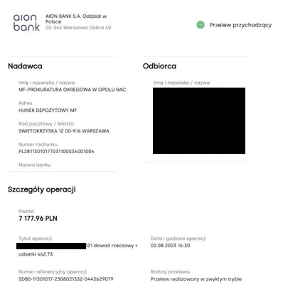 Odsetki za blokadę rachunku bankowego przy kryptowalutach?