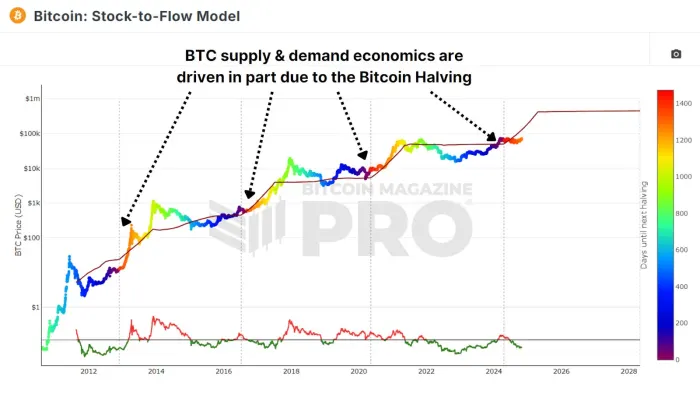 Wpływ halvingu Bitcoina zobrazowany za pomocą modelu Stock-to-Flow