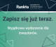 Baner Rankia Markets Experience Warszawa 2025 z hasłem „Zapisz się już teraz. Wyjątkowe wydarzenie dla inwestorów”.